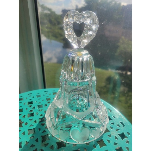 Crystal Other - Vintage Echt Bleikristall Lead Crystal Heart Bell Made in West Germany 7”T